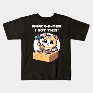 Classic Whack-A-Mew Kitten Toy Hammer Game Cute Cat Humor Kids T-Shirt